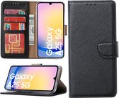 Hoesje geschikt voor Samsung Galaxy A25 bookcase met pasjeshouder - Zwart