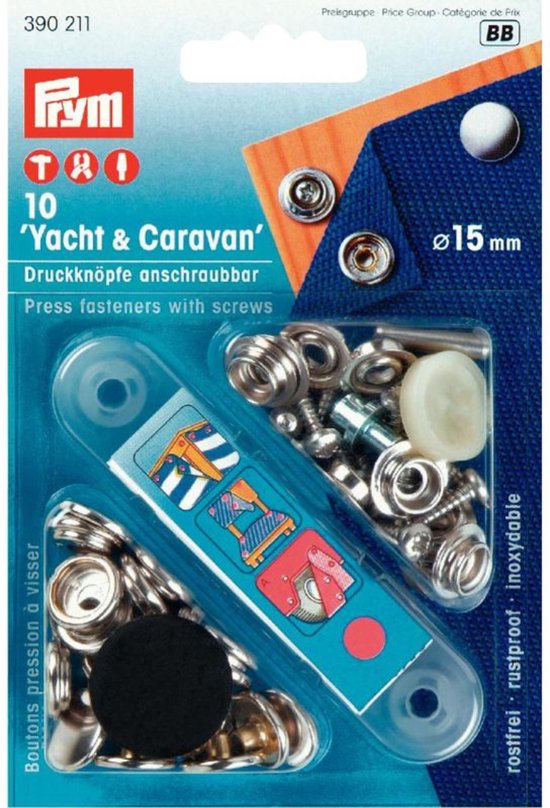 Foto: Prym yacht en caravan naaivrijedrukknopen 15mm 10 stuks