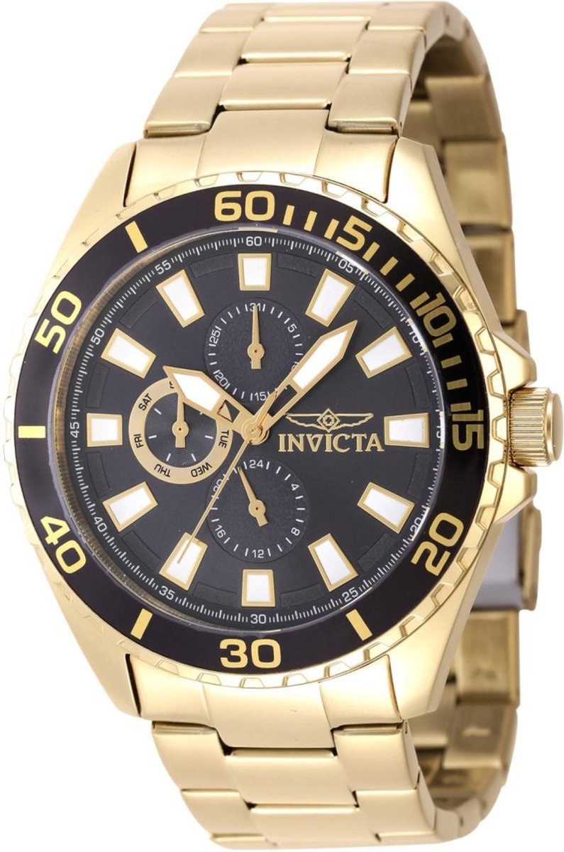 Invicta Pro Diver 47578 Heren Horloge - Waterdicht - Analoog - Quartz Uurwerk - Roestvrij Staal met grijze Wijzerplaat - 46mm