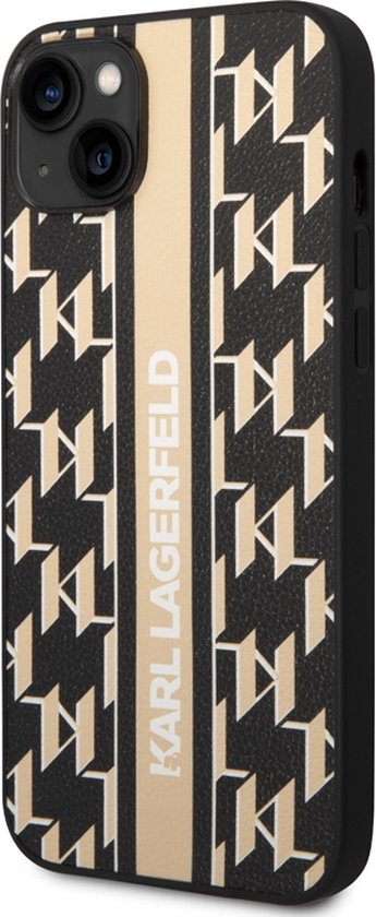 Coque arrière à rayures Monogram Karl Lagerfeld - Apple iPhone 14 (6,1") - Marron