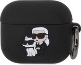 Karl Lagerfeld, Hoesje voor Airpods 3 NFT Schokbestendig Silicone met Ring, Zwart