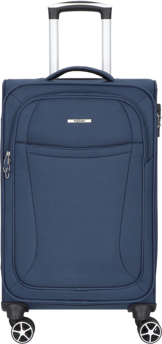 NOWI Edinburgh 4 wielen Trolley 64 cm - Zachte bagage - TSA slot - navy