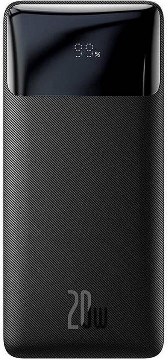 Baseus Bipow 20.000 mAh Powerbank Zwart | met PD Fast Charge & Digitale Display | 20W USB-C & USB-A | Geschikt voor Samsung iPhone en smartphones