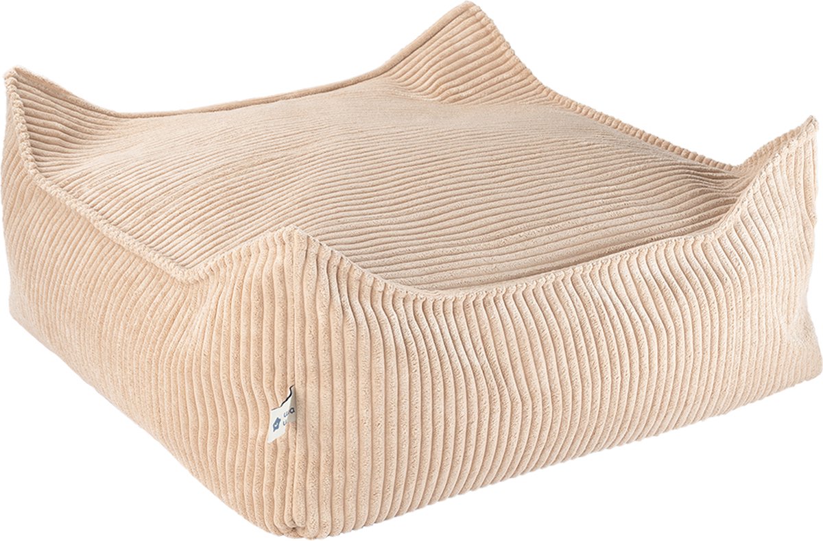 Wigiwama Corduroy Square Ottoman / Poef - 80x70x50cm - Brown Sugar