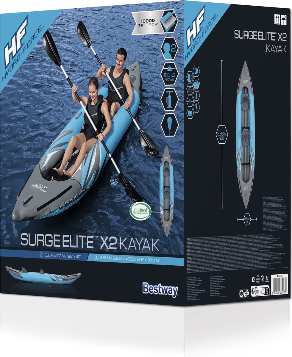 Bestway - Surge elite tweepersoons opblaasbare kajak 3,82 m - 65144-1