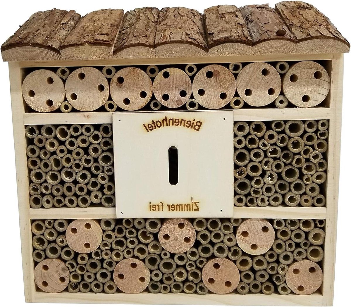 Insectenhotel van dennenhout bamboe multiplex naturel ca. 295 x 95 x 285 cm