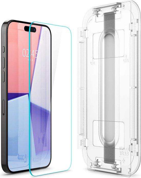 Spigen EZ Fit Screen protector geschikt voor iPhone 15 Pro Max met installatie tools - 2 Stuks