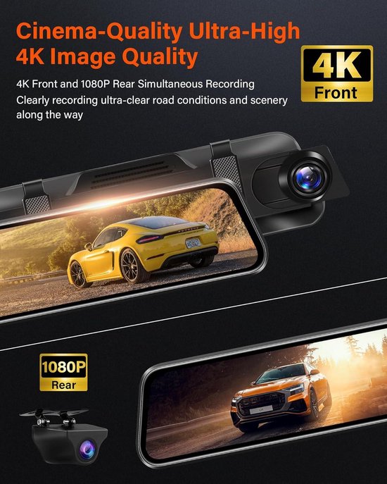 Rückspiegel Dashcam mit Rückfahrkamera