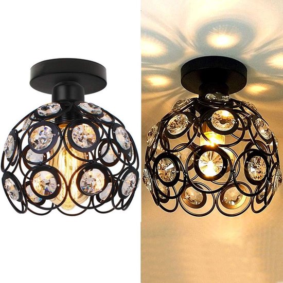 Industriële Plafondlamp Otan 2-lichts Metaal Zwart