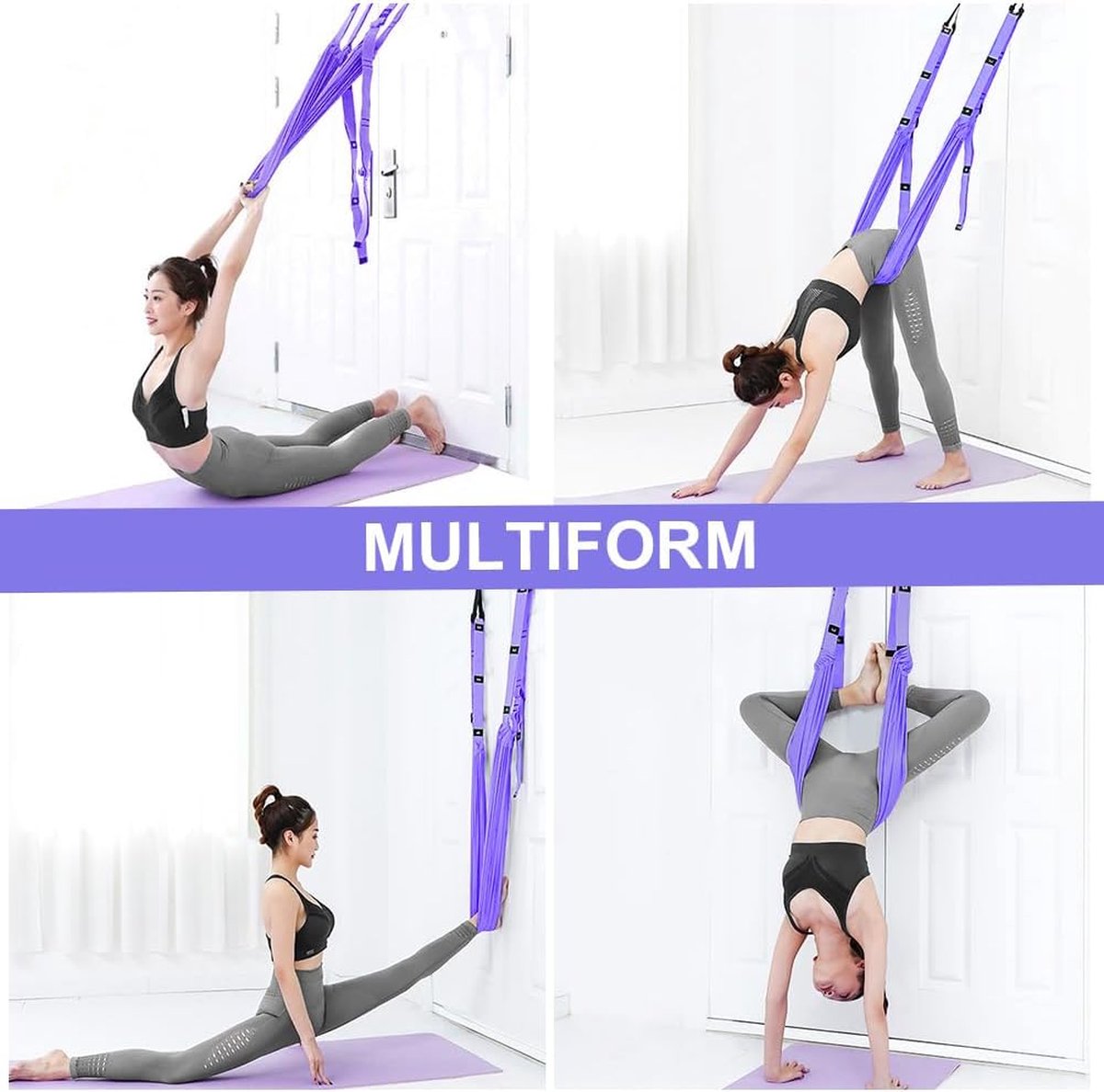 Luchtfoto Yoga hangmat zeer elastische yogamat voor ophanging verstelbare yoga schommel aerial yoga touw voor revalidatie pilates ballet cheerleading spaghetti gymnastiek