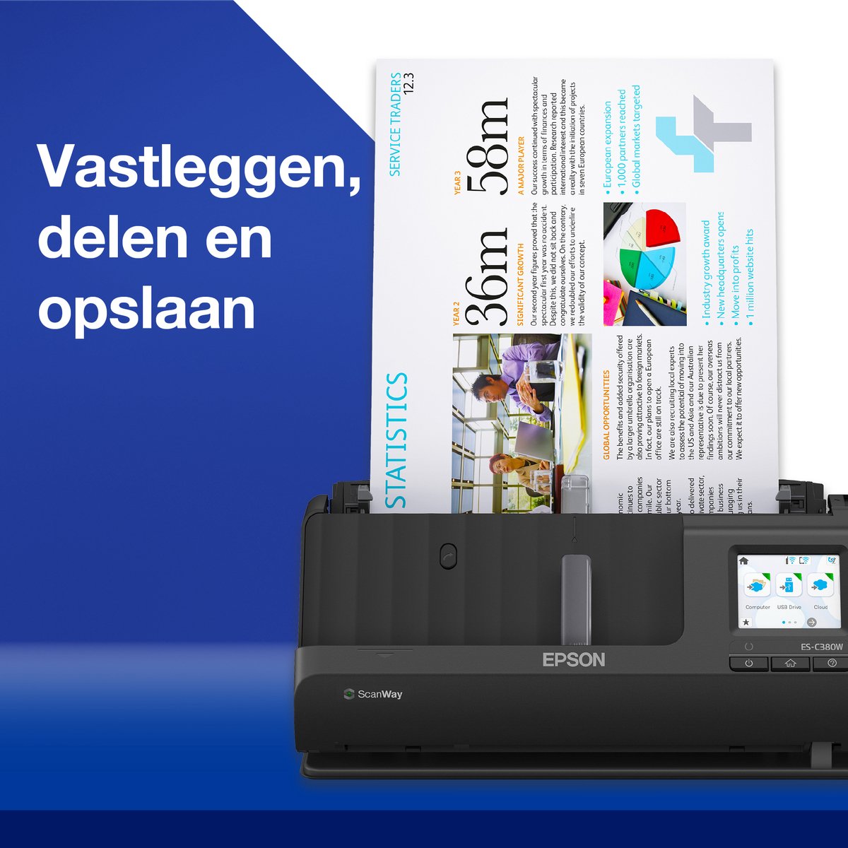 Epson WorkForce ES-C320W - Scanner - Sheetfeeder - Met Wi-Fi - Zwart thumbnail 6