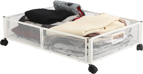Set van 3 opbergdozen onder het bed van 40 liter, opvouwbare ladekast onder het bed