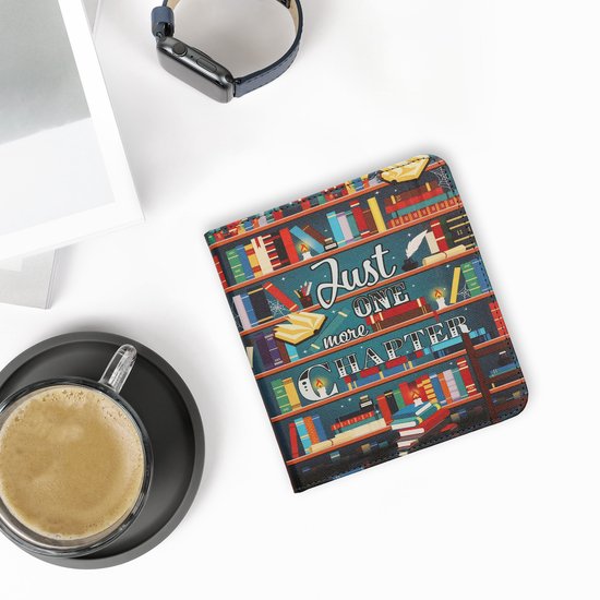kwmobile e-reader hoesje geschikt voor Kobo Libra Colour hoes - E reader flip case met magneetsluiting - Ereader cover - bibliotheek design in meerkleurig van Merkloos — afbeelding 4