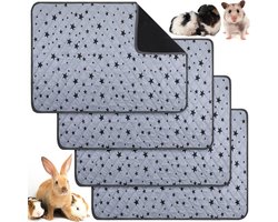 Caviakooi voeringen - absorberende cavia fleece beddengoed - herbruikbaar wasbaar cavia plas antislip mat - sterpatronen - 236 x 354 inch