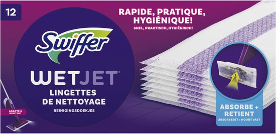 Foto: Swiffer wetjet dweilsysteem navulling reinigingsdoekjes 12 stuks