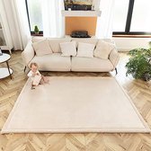 Hakuna Matte Wolkzachte Fluwelen Mat Speelmat baby 200 x 150 x 2,5 cm, Beige - Kindertapijt met hoogwaardig traagschuim - Baby speelkleed met antislipbasis - Babykruipmat, kinderkamertapijt