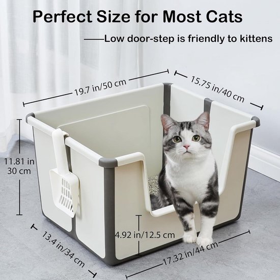 Overdekte kattenbak, opvouwbare kattenbak om mee te nemen, opvouwbare kleine box met deksel, draagbaar toilet met afdekking, kattenaccessoires voor eenvoudige reiniging thuis, outdoor, camping