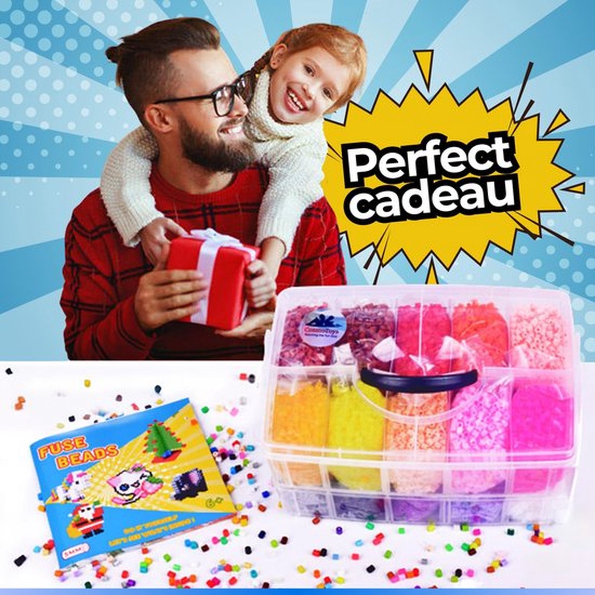 CosmoToys® Strijkkralen - Incl. Grondplaten & Voorbeeldenboekje - Creatief Speelgoed - Knutselkoffer - Speelgoed 5 Jaar - 23.000 Stuks - 23 Kleuren — afbeelding 8