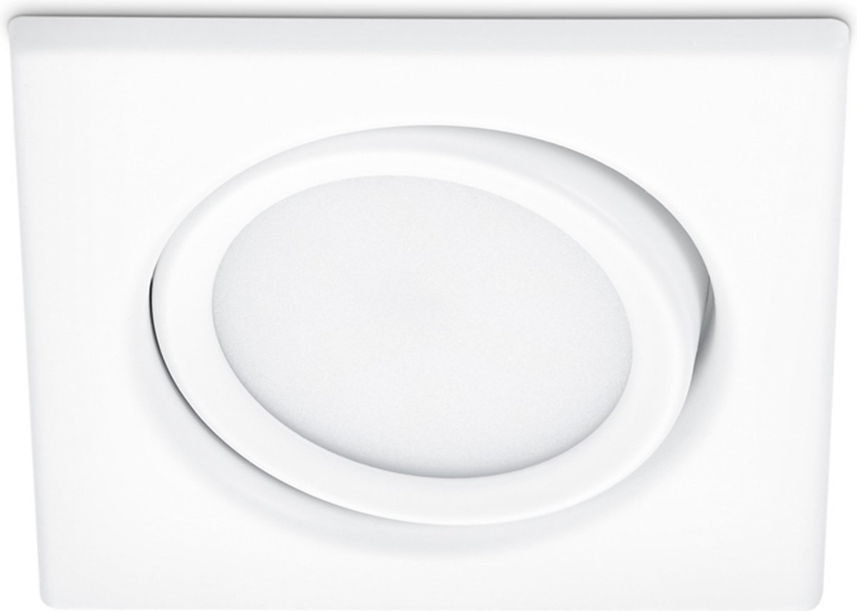 LED Spot - Inbouwspot - Trion Roluno - 5W - Warm Wit 3000K - Vierkant - Mat Wit - Aluminium