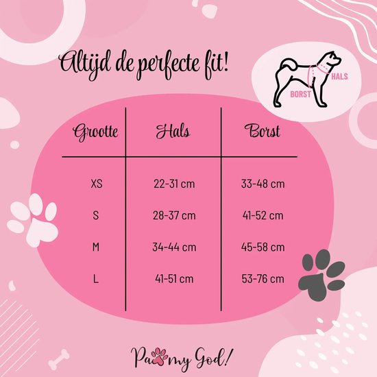 Kerst Hondentuigje - Zacht Tuigje / Honden Harnas - Roze - Kerstman - Sneeuwman - Cuddly Christmas - Paw My God! - Maat M