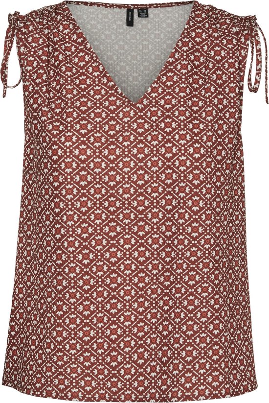 Vero Moda Top Vmshive S/l V-neck Top Wvn Exp 10317614 Barm Red/burnt Sien Dames Maat - XL