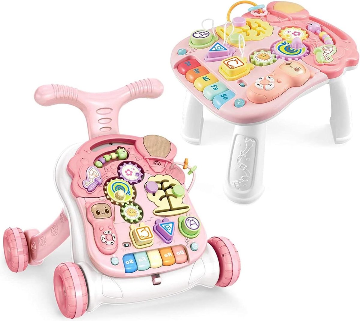 Loopwagen baby vroege ontwikkeling activiteitencentrum verstelbare baby looptrainer (roze) loopwagen baby