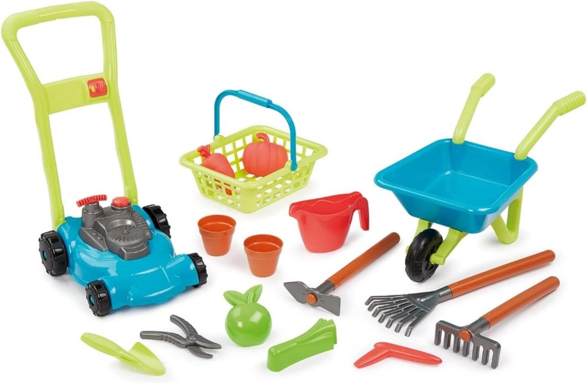 Kinder tuinset 3-in-1 tuinpakket - trimmer-kruiwagen-mand - tuinaccessoires - tuingereedschap voor kinderen - buitenspel vanaf 18 maanden - gemaakt in Frankrijk kinder tuinset