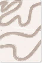 Affiche de jardin 120x180 cm - Décoration de jardin Abstrait - Art moderne - Beige - Affiche pour le jardin - Décoration extérieure - Tableau de jardin clôture - Décoration murale sur toile de jardin - Décoration murale sur toile de balcon