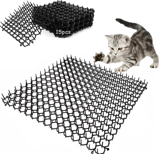 Doornrooster tegen katten, kattenafweermat, dierenbarrière met spikes, tuin, 15 stuks