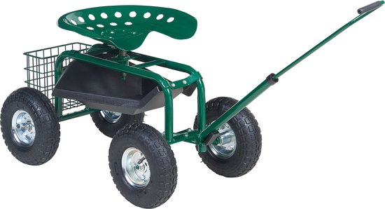 Verrijdbare tuinkruk met draaibare zitting - Groen op Maat