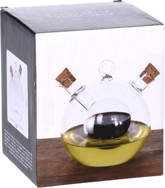TrendPlain Oliedispenser 470 ml, 2-in-1 Dispenser en Spray voor Olijfolie en Azijn, BPA-vrij, met Etiketten, Lichtbescherming, Geschikt voor Salades