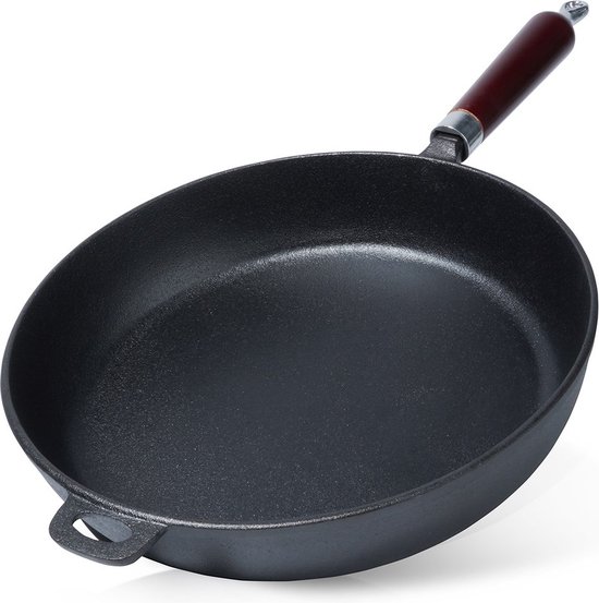 BRIZOLL Gietijzeren Koekenpan 22cm met Houten Handvat - Universele