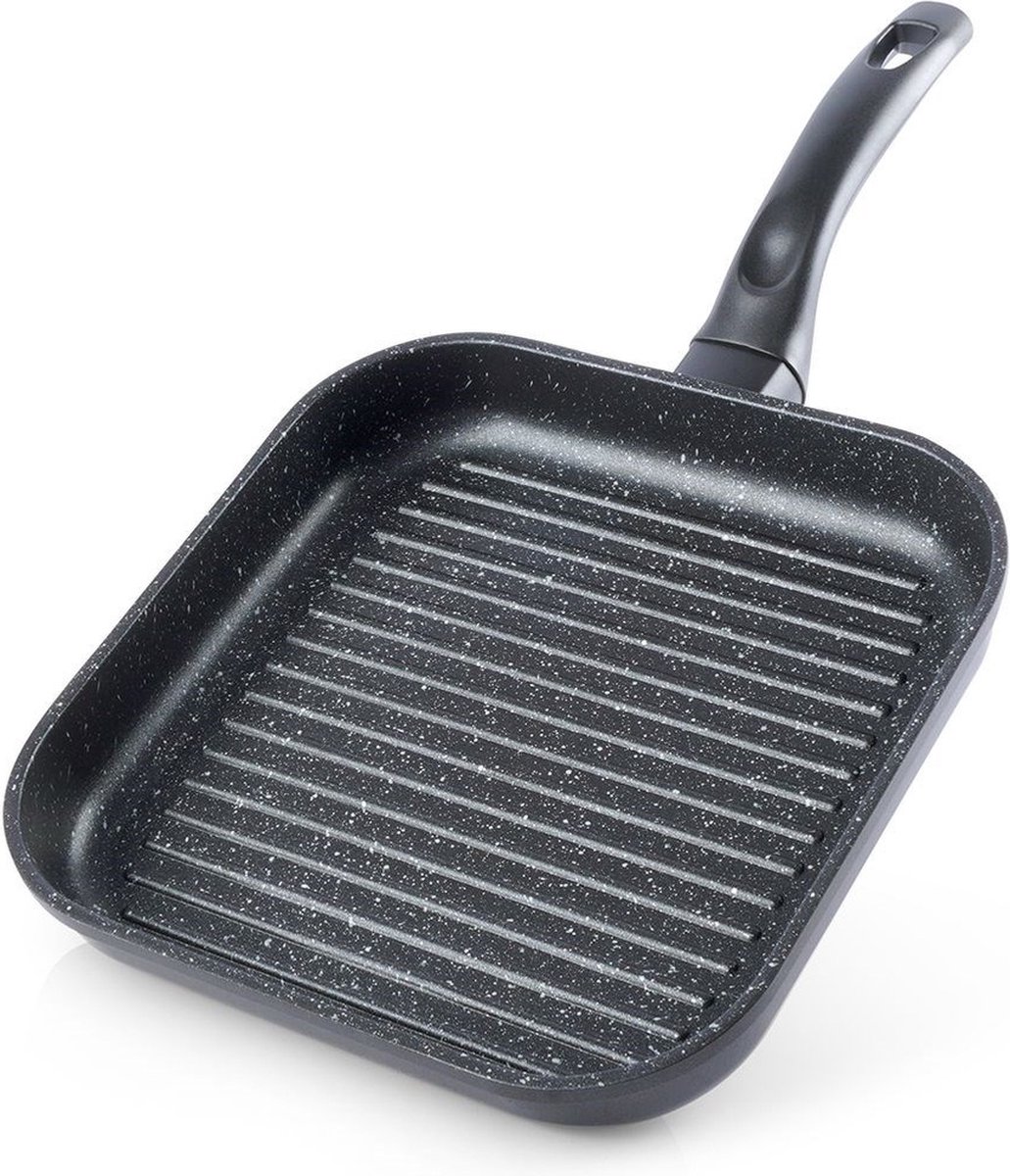 Grillpan Graniet Vierkant GRANDE 26x26 cm - Grill - Pan - Steakpan - Koekenpan