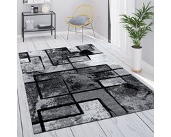 Paco Home Vloerkleed Grijs Woonkamer Vintage Laagpolig Geome