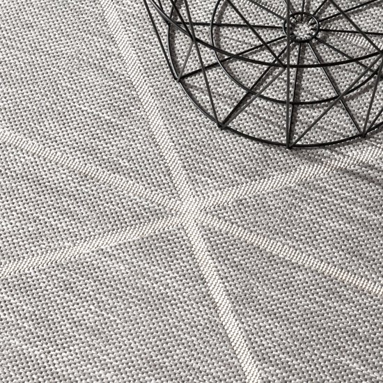 TT Home Tuin Vloerkleed Tapijt Voor Binnen En Buiten Balkon Keuken Tapijt Boho Geometrisch Ruitjes Modern, Kleur:Grijs 3, Maat:200 cm Quadrat