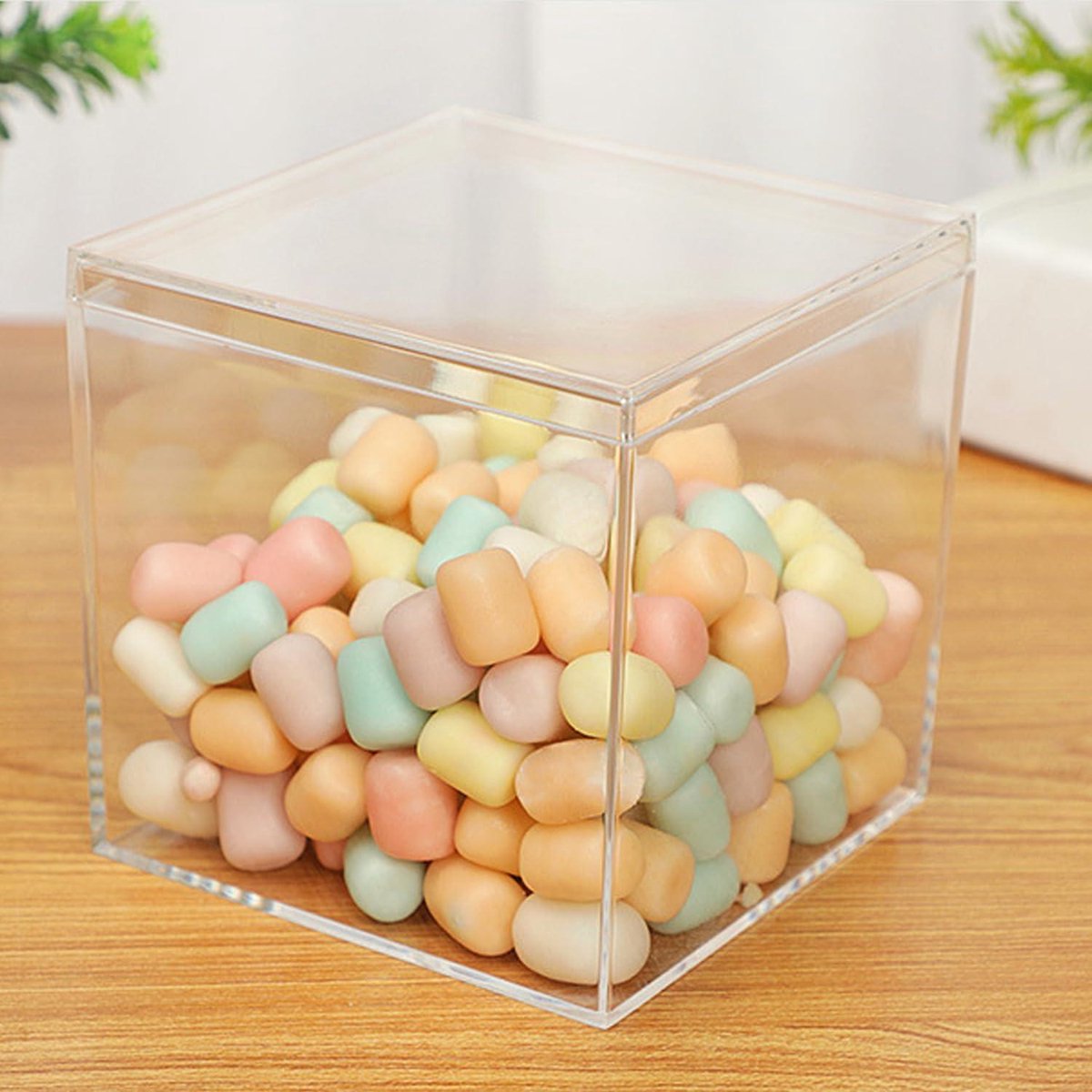 18 stuks doorzichtige vierkante acryl-plastic kubussen, kleine vierkante acryldoos kubus met deksels, acryl displaydozen voor het bewaren van snoep, pil, tiny, sieraden, speelgoed, geschenken, 3 maten