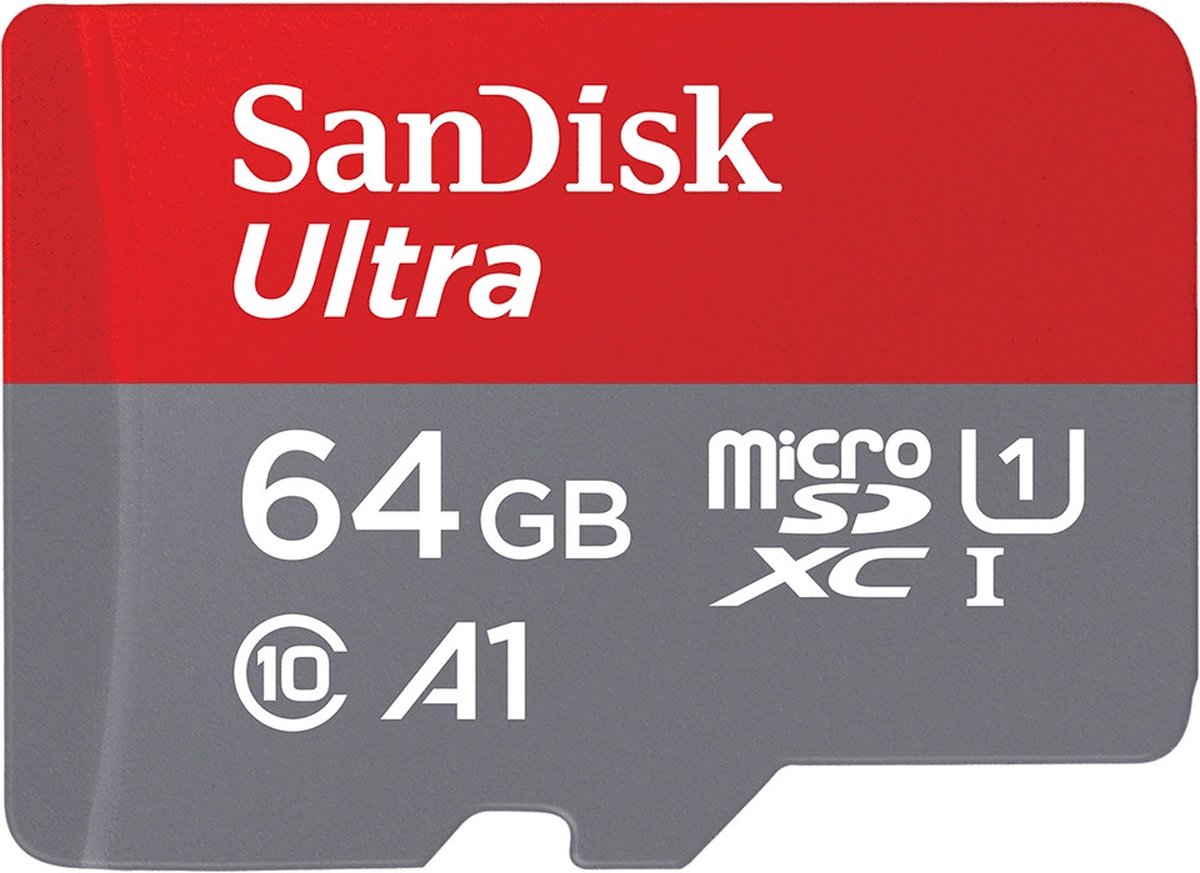 SanDisk MicroSDHC Ultra 64GB 120 MB/s CL10 A1 UHS-1 + SD Ada