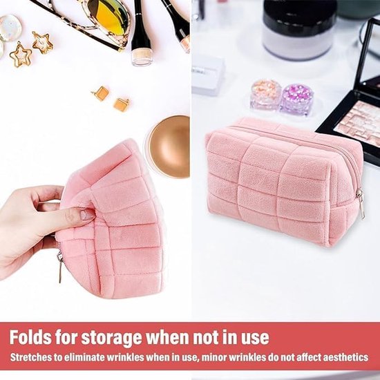 GSenhui Cosmetische tas voor dames, 3 stuks, reis-toilettas, set voor dames, gewatteerde toilettas met bloemenpatroon, make-uptas, esthetische bloemen, cosmeticatas voor meisjes en vrouwen, A10