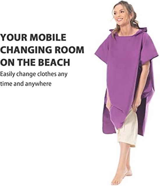 Mokani Microvezel Omkleedponcho – Sneldrogend – Lichtgewicht – Voor Strand, Zwemmen, Surfen – één Maat Voor Mannen En Vrouwen