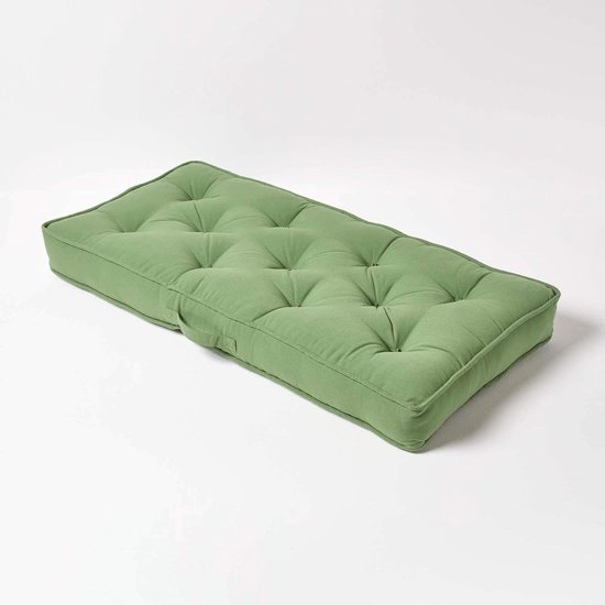 Homescapes Coussin rehausseur pour canapé en coton, Vert foncé