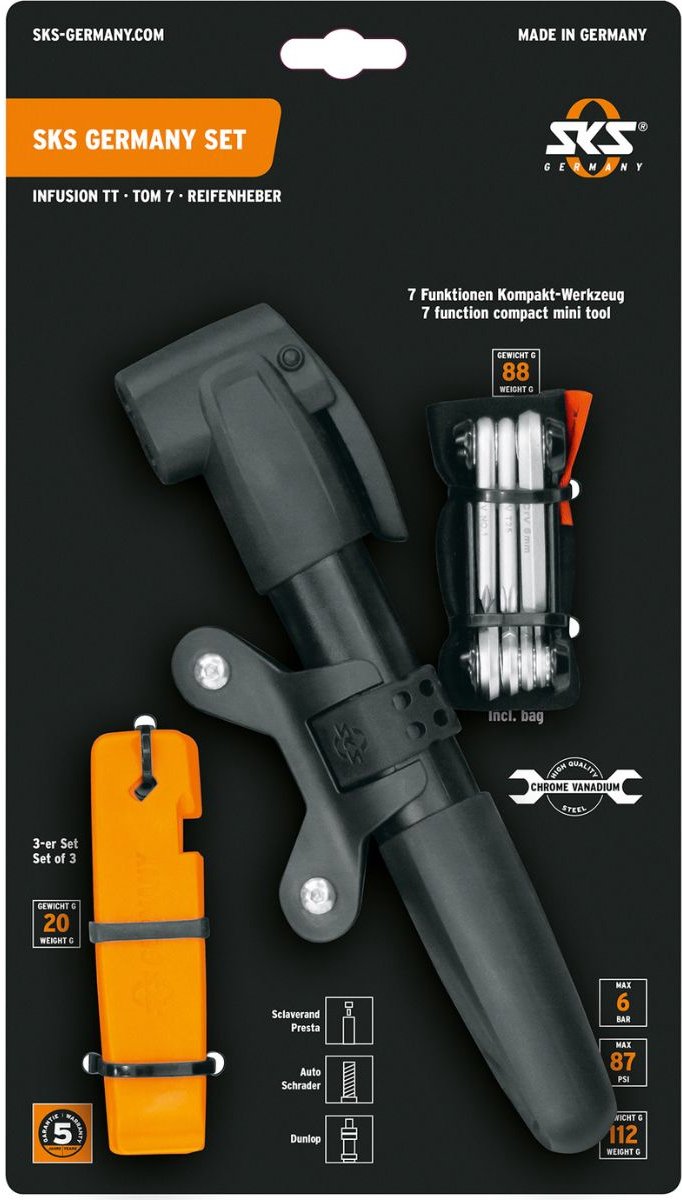 Bol.com SKS set 3 bandenlichters, fietspomp en multitool aanbieding