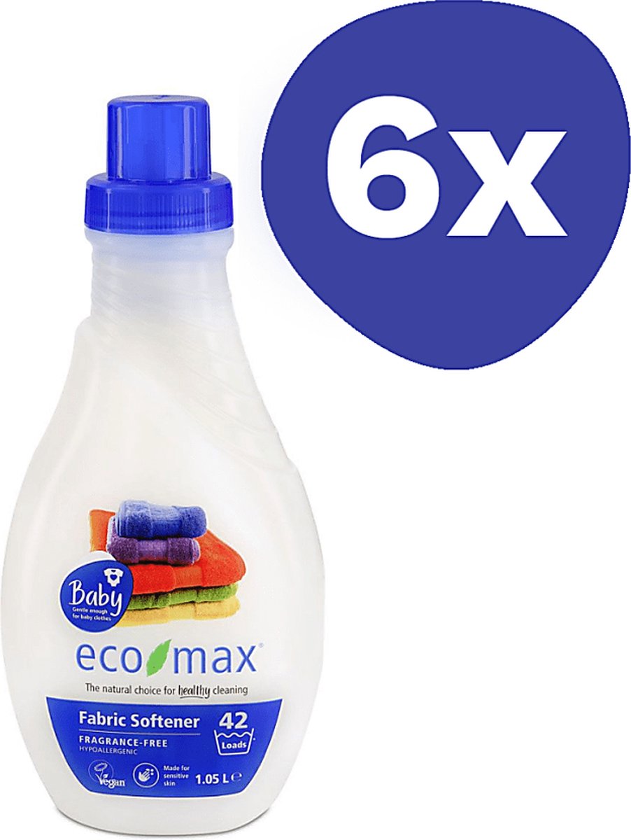 Goedkoopste Eco-Max Wasverzachter Parfumvrij (6x 1,05L
