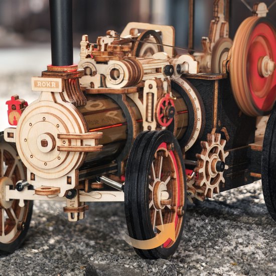 Robotime, 3D DIY Houten Modelbouwpakket, Steam Engine, LKA01, 32x6x23 ...