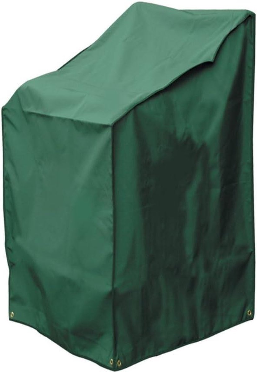 Gloednieuwe Stapel- en Ligstoelhoes 'THUNDER GREY' - Grijs Groen chair cover with garden