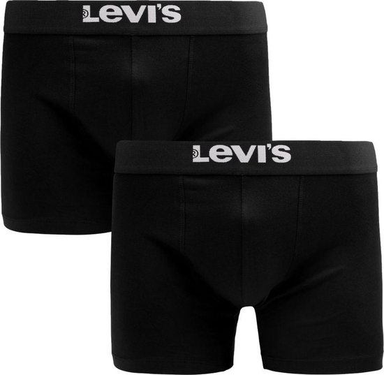 Levi's Boxers Solid Basic Cotton Bio Lot de 2 Noir