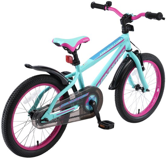 Bikestar kinderfiets Urban Jungle 18 inch turquoise/roze van Bikestar — afbeelding 5