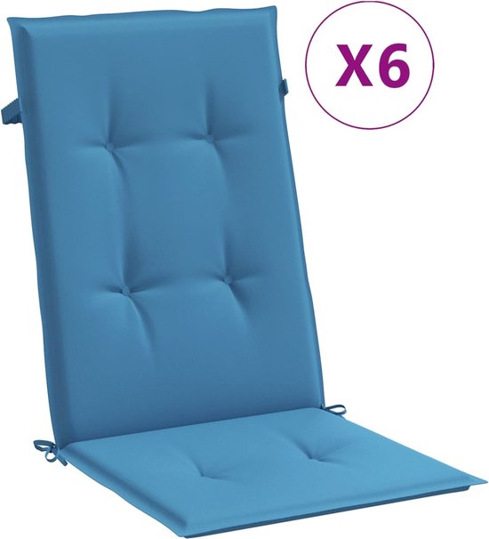 vidaXL Stoelkussens 2 st hoge rug 120x50x4 cm stof gemêleerd crème