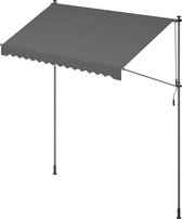Rootz Clamp Awning with Crank - Outdoor Canopy - Sun Shade - Powder-coated Steel - Aluminum Alloy - Polyester - Adjustable Height - Easy Crank Operation - Large Size - 300cm x 120cm - Lightweight 9.4kg - Anthracite Color