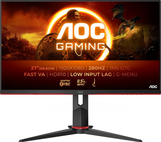 AOC G2 27G2ZN3/BK - Full HD Gaming Monitor - 280hz - 27 inch