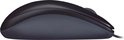 Souris Logitech M90 filaire noire, vue de côté.